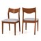 Wooden Dining Chair Set of 2 with Rubber Wood Frame and Wide Padded Seat-Walnut